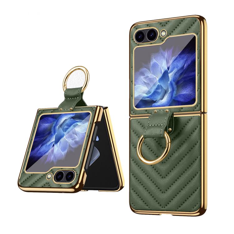 VIETAO Dream Series Metal Ring Leather Phone Case, For Samsung Galaxy Z Flip6 / Flip7 FE, For Samsung Galaxy Z Flip5