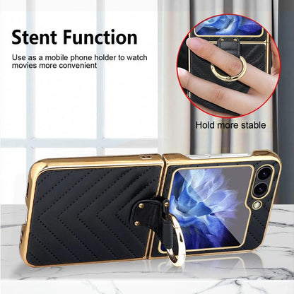 VIETAO Dream Series Metal Ring Leather Phone Case, For Samsung Galaxy Z Flip6 / Flip7 FE, For Samsung Galaxy Z Flip5