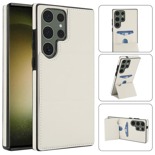 Tri-fold Holder Leather Phone Case with Card Slot, For Samsung Galaxy S23 Ultra 5G, For Samsung Galaxy S23+ 5G, For Samsung Galaxy S23 5G, For Samsung Galaxy S20 FE
