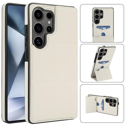 Tri-fold Holder Leather Phone Case with Card Slot, For Samsung Galaxy S25 5G, For Samsung Galaxy S25+ 5G, For Samsung Galaxy S25 Ultra 5G, For Samsung Galaxy S24 FE 5G