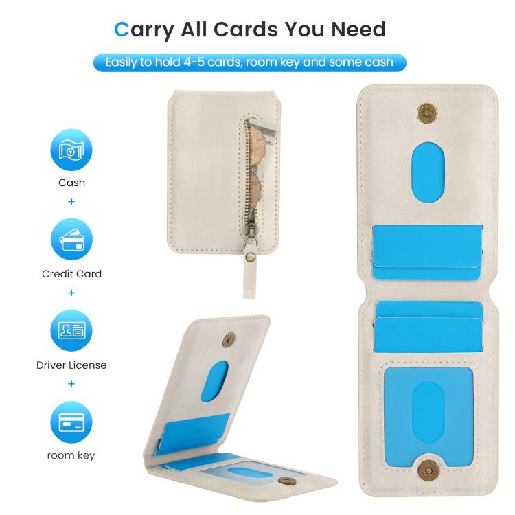 Zipper Wallet Split MagSafe Leather Back Phone Case