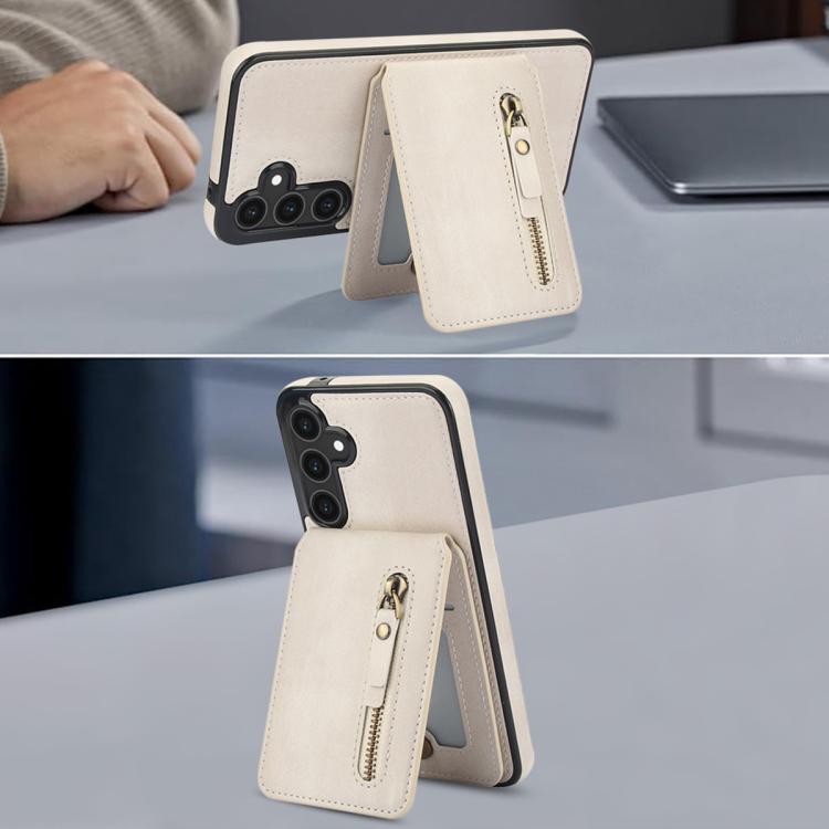 Zipper Wallet Split MagSafe Leather Back Phone Case