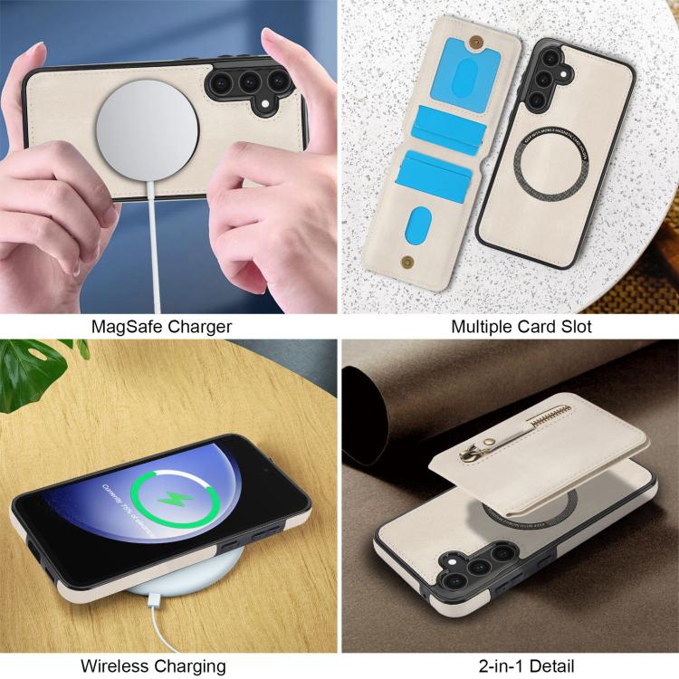 Zipper Wallet Split MagSafe Leather Back Phone Case