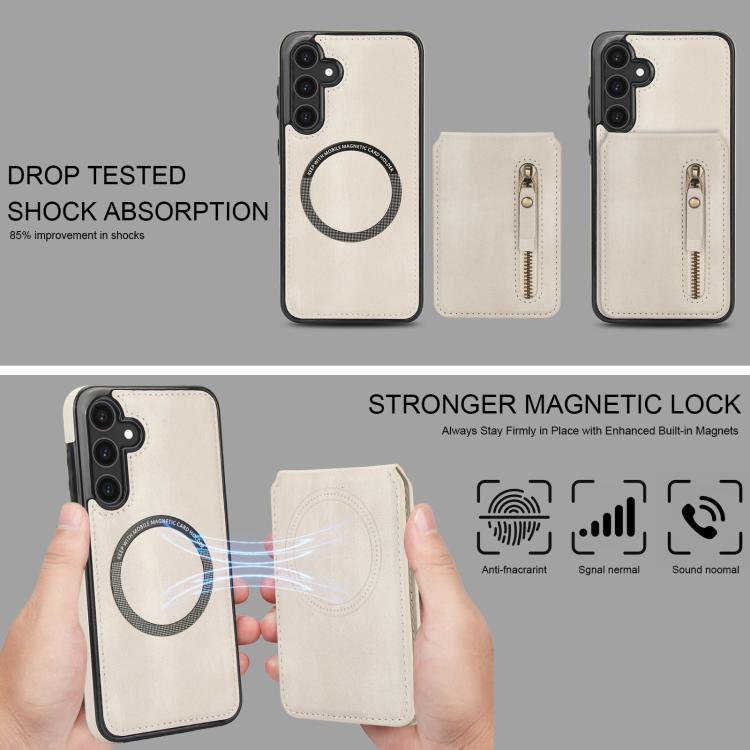 Zipper Wallet Split MagSafe Leather Back Phone Case