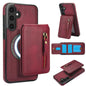 Zipper Wallet Split MagSafe Leather Back Phone Case