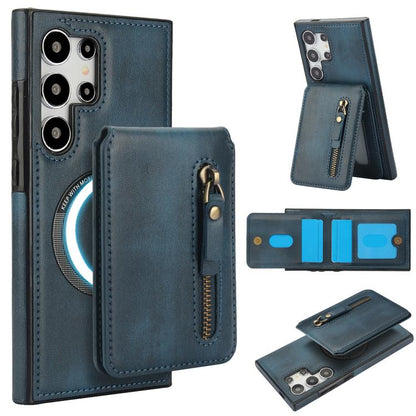 Zipper Wallet Split MagSafe Leather Back Phone Case