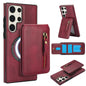 Zipper Wallet Split MagSafe Leather Back Phone Case