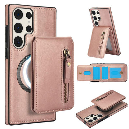 Zipper Wallet Split MagSafe Leather Back Phone Case