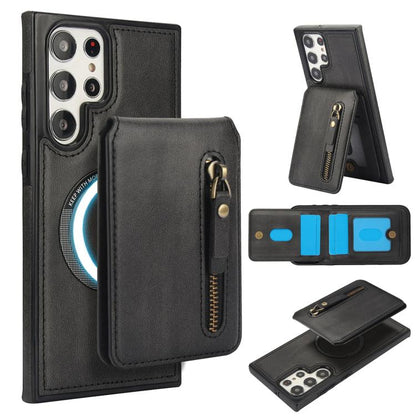 Zipper Wallet Split MagSafe Leather Back Phone Case