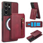 Zipper Wallet Split MagSafe Leather Back Phone Case