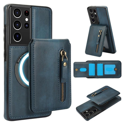 Zipper Wallet Split MagSafe Leather Back Phone Case