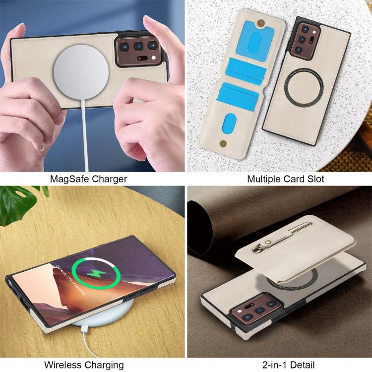 Zipper Wallet Split MagSafe Leather Back Phone Case