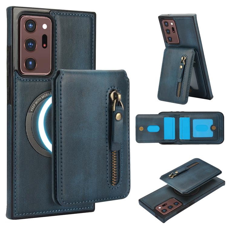 Zipper Wallet Split MagSafe Leather Back Phone Case