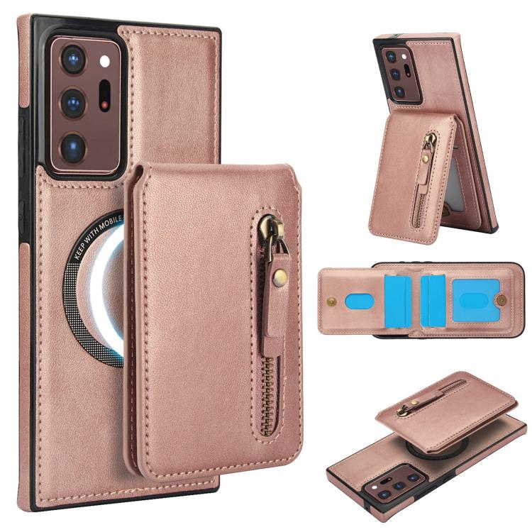 Zipper Wallet Split MagSafe Leather Back Phone Case