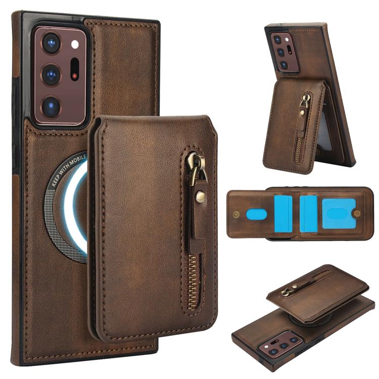 Zipper Wallet Split MagSafe Leather Back Phone Case