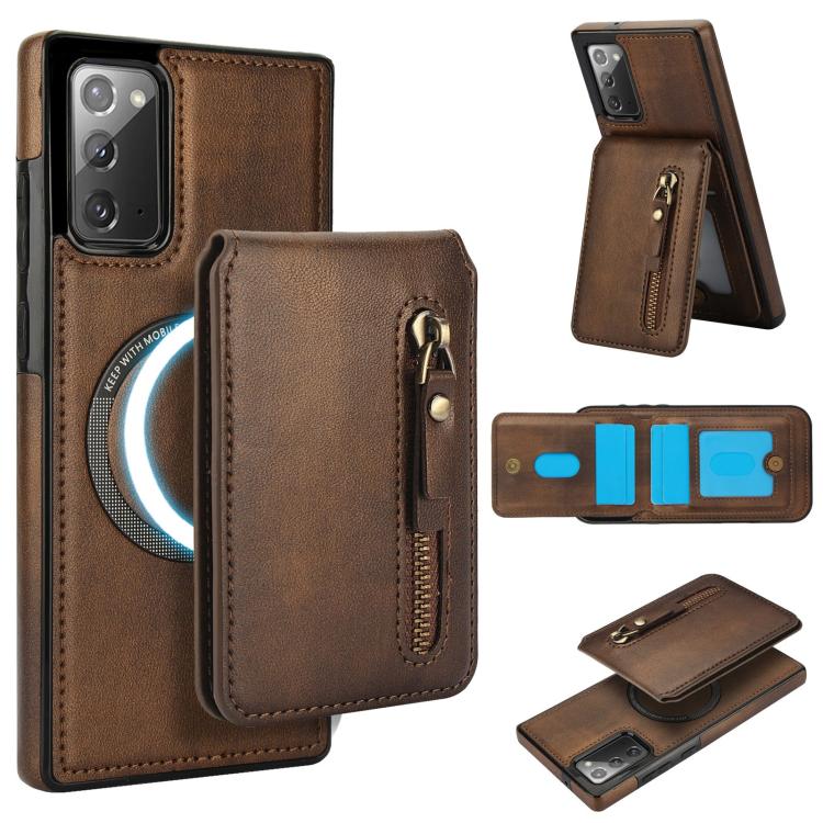 Zipper Wallet Split MagSafe Leather Back Phone Case