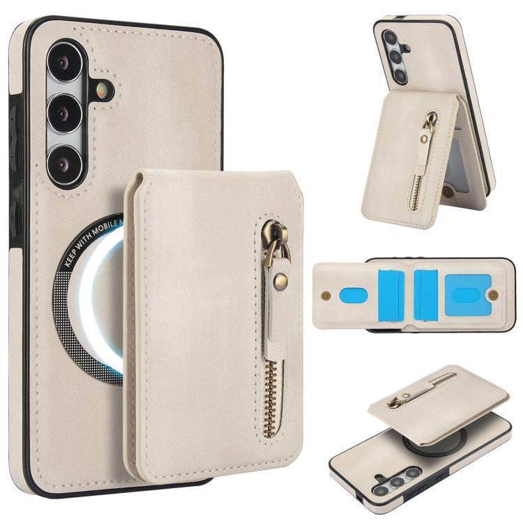 Zipper Wallet Split MagSafe Leather Back Phone Case