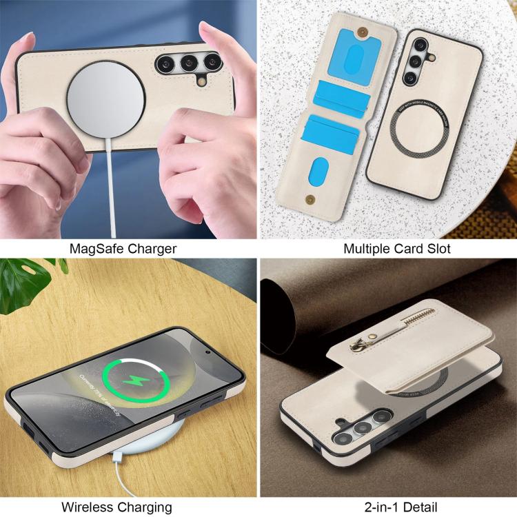 Zipper Wallet Split MagSafe Leather Back Phone Case