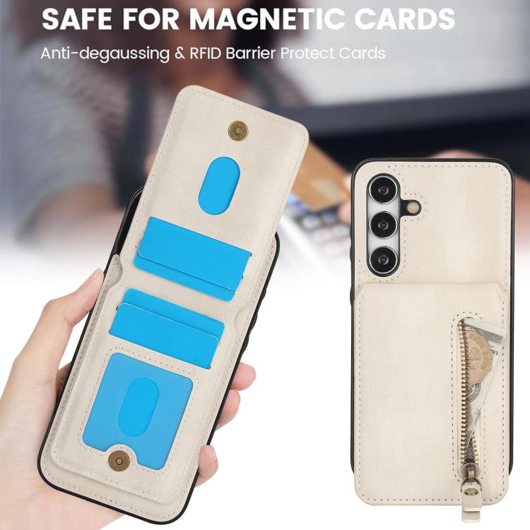 Zipper Wallet Split MagSafe Leather Back Phone Case