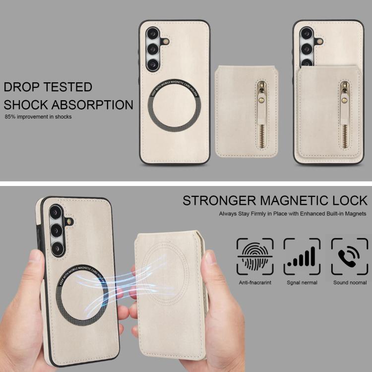 Zipper Wallet Split MagSafe Leather Back Phone Case
