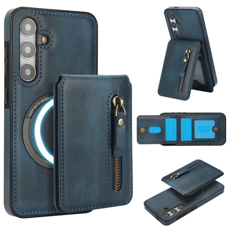 Zipper Wallet Split MagSafe Leather Back Phone Case