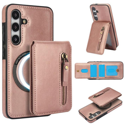 Zipper Wallet Split MagSafe Leather Back Phone Case