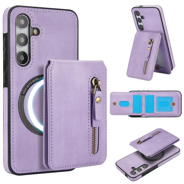 Zipper Wallet Split MagSafe Leather Back Phone Case