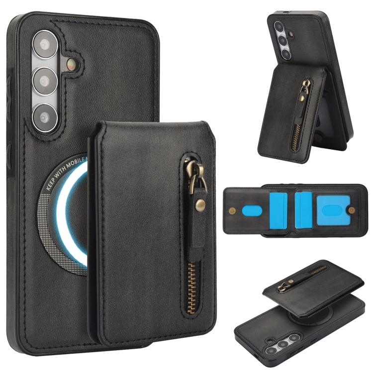 Zipper Wallet Split MagSafe Leather Back Phone Case
