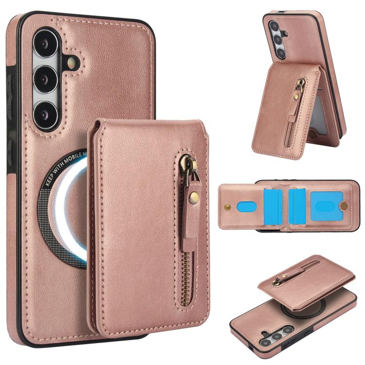 Zipper Wallet Split MagSafe Leather Back Phone Case
