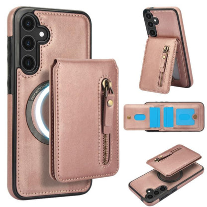 Zipper Wallet Split MagSafe Leather Back Phone Case
