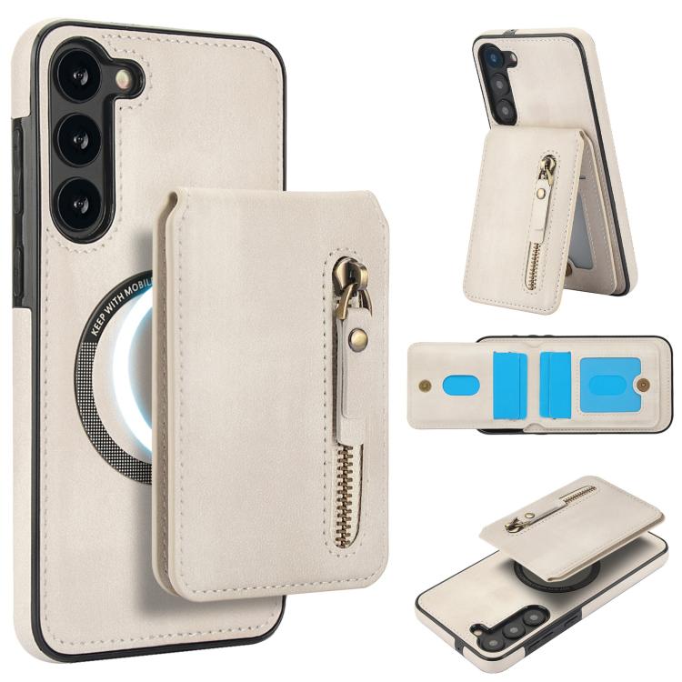 Zipper Wallet Split MagSafe Leather Back Phone Case