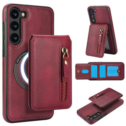 Zipper Wallet Split MagSafe Leather Back Phone Case
