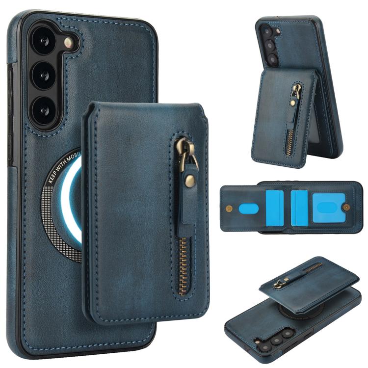Zipper Wallet Split MagSafe Leather Back Phone Case