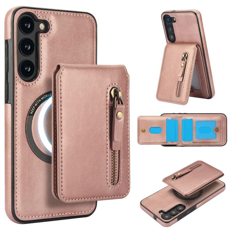 Zipper Wallet Split MagSafe Leather Back Phone Case