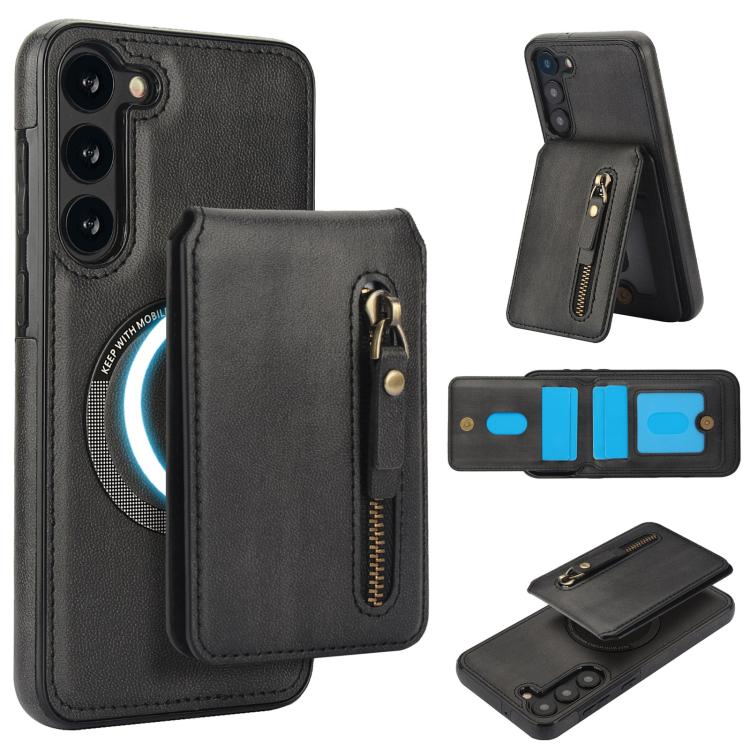 Zipper Wallet Split MagSafe Leather Back Phone Case