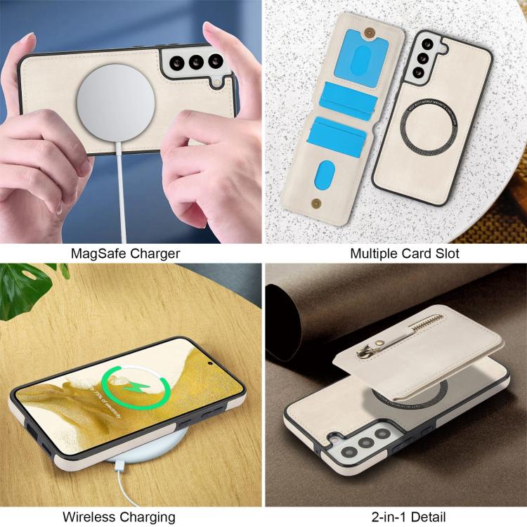 Zipper Wallet Split MagSafe Leather Back Phone Case