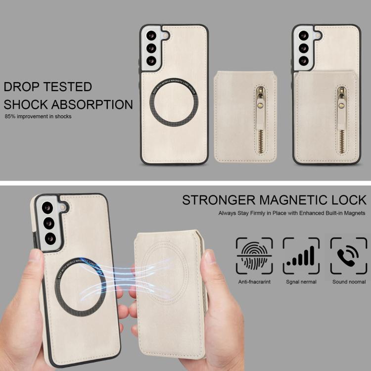 Zipper Wallet Split MagSafe Leather Back Phone Case