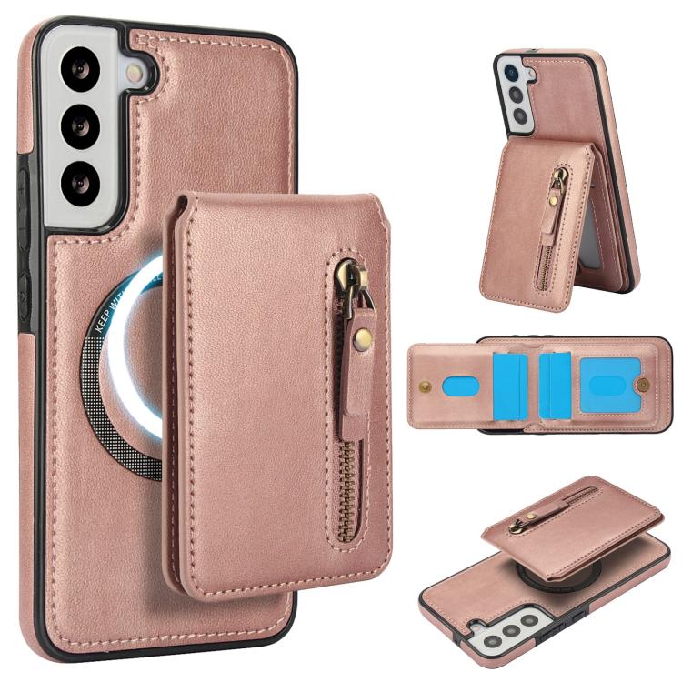 Zipper Wallet Split MagSafe Leather Back Phone Case