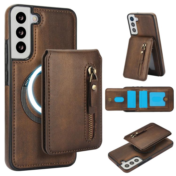 Zipper Wallet Split MagSafe Leather Back Phone Case