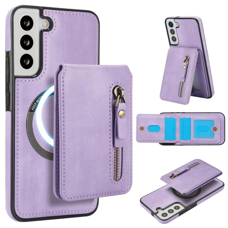 Zipper Wallet Split MagSafe Leather Back Phone Case