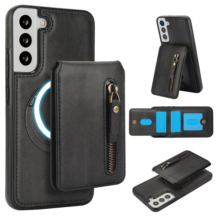Zipper Wallet Split MagSafe Leather Back Phone Case