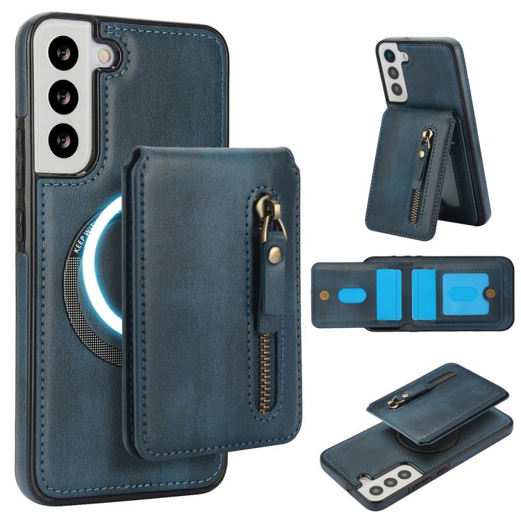 Zipper Wallet Split MagSafe Leather Back Phone Case