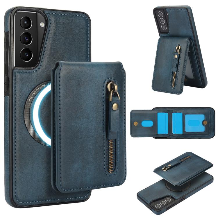 Zipper Wallet Split MagSafe Leather Back Phone Case