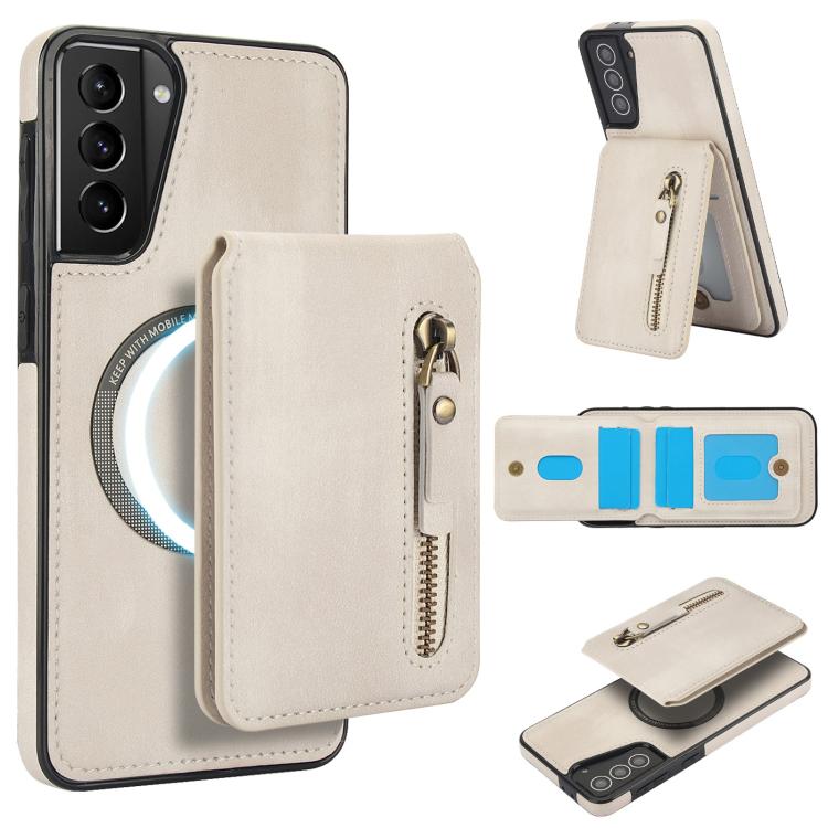 Zipper Wallet Split MagSafe Leather Back Phone Case