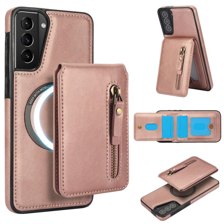 Zipper Wallet Split MagSafe Leather Back Phone Case