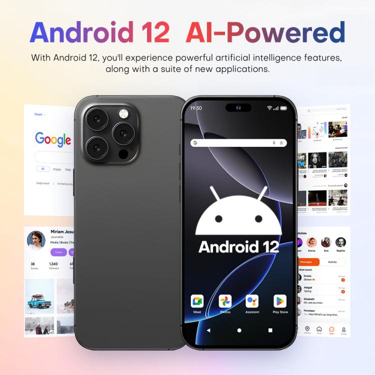 A88A / i16 Pro Max, 6GB+64GB, 6.6 inch Android 12 MTK6762 Helio G25 Octa Core, NFC, OTG, Network: 4G, Dual SIM