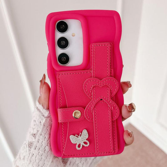 Wristband Leather Love Holder Card Bag Phone Case, For Samsung Galaxy S25 5G, For Samsung Galaxy S25+ 5G, For Samsung Galaxy S25 Ultra 5G, For Samsung Galaxy S24 FE 5G, For Samsung Galaxy S24 Ultra 5G, For Samsung Galaxy S24+ 5G, For Samsung Galaxy S24...