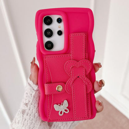 Wristband Leather Love Holder Card Bag Phone Case, For Samsung Galaxy S25 5G, For Samsung Galaxy S25+ 5G, For Samsung Galaxy S25 Ultra 5G, For Samsung Galaxy S24 FE 5G, For Samsung Galaxy S24 Ultra 5G, For Samsung Galaxy S24+ 5G, For Samsung Galaxy S24...