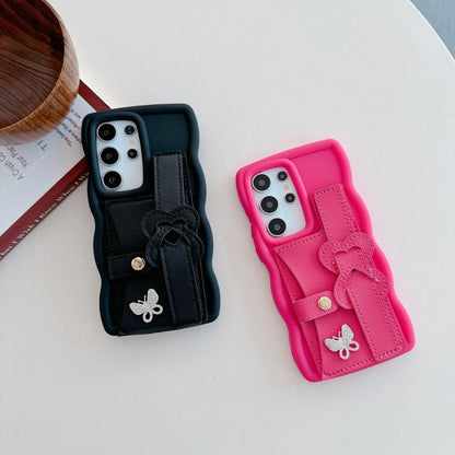 Wristband Leather Love Holder Card Bag Phone Case, For Samsung Galaxy S25 5G, For Samsung Galaxy S25+ 5G, For Samsung Galaxy S25 Ultra 5G, For Samsung Galaxy S24 FE 5G, For Samsung Galaxy S24 Ultra 5G, For Samsung Galaxy S24+ 5G, For Samsung Galaxy S24...