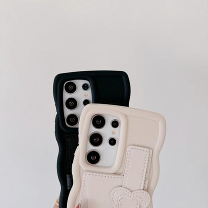 Wristband Leather Love Holder Card Bag Phone Case, For Samsung Galaxy S25 5G, For Samsung Galaxy S25+ 5G, For Samsung Galaxy S25 Ultra 5G, For Samsung Galaxy S24 FE 5G, For Samsung Galaxy S24 Ultra 5G, For Samsung Galaxy S24+ 5G, For Samsung Galaxy S24...